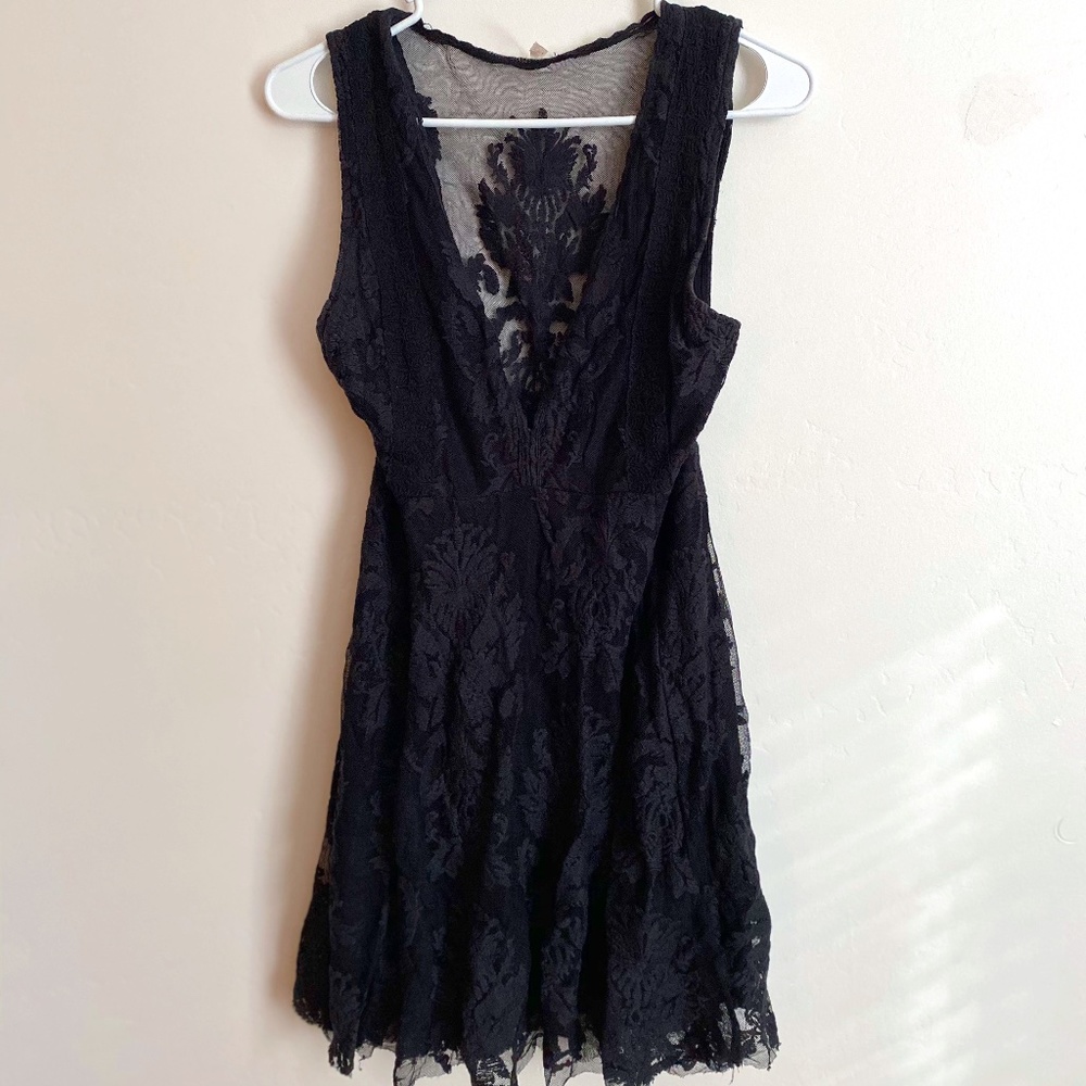 Free People Black Lace Dress